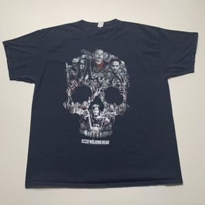 The Walking Dead T Shirt Black 2016 AMC FOTL Skull Grunge Punk Goth Size XXL